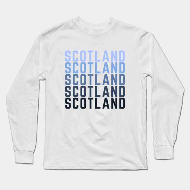 Scotland Alba Ecosse - Shades of Blue Scottish Design Long Sleeve T-Shirt by tnts